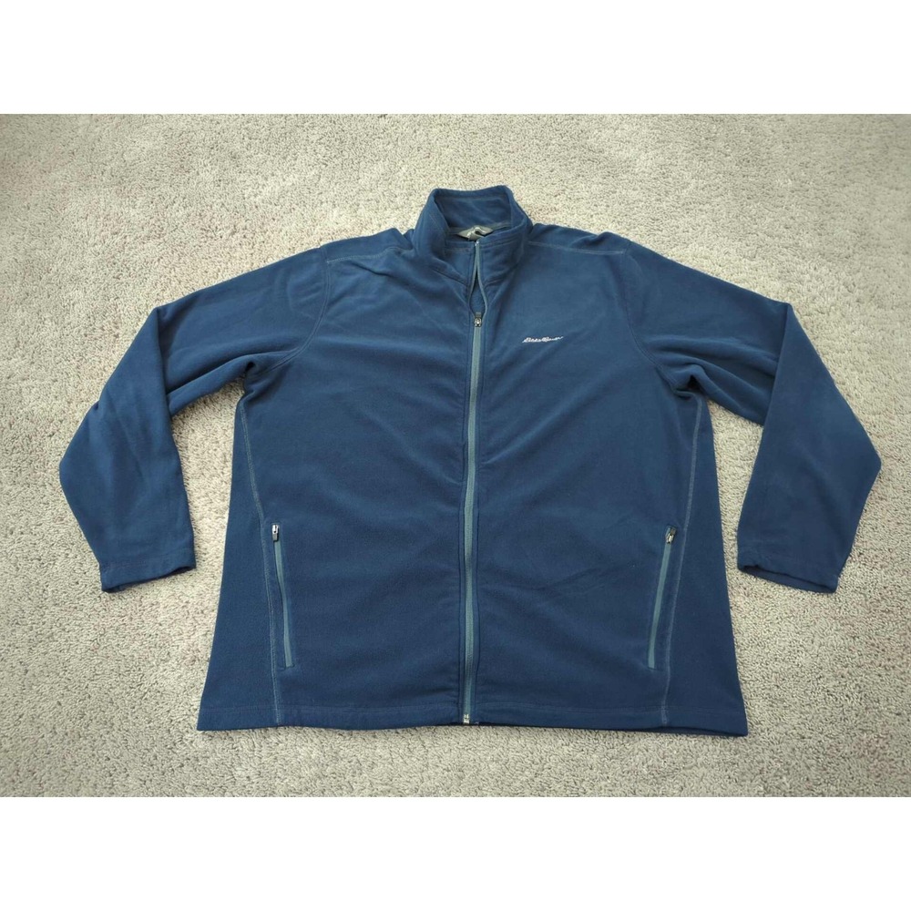 Eddie Bauer Fleece Jacket Mens XL‎ Blue Full Zip Pullover Classic Outdoor